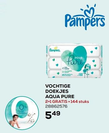 Aanbiedingen Vochtige doekjes aqua pure - Pampers - Geldig van 22/06/2021 tot 27/07/2021 bij Supra Bazar