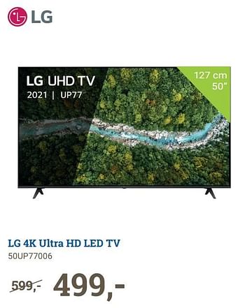 Aanbiedingen Lg 4k ultra hd led tv 50up77006 - LG - Geldig van 21/06/2021 tot 04/07/2021 bij BCC