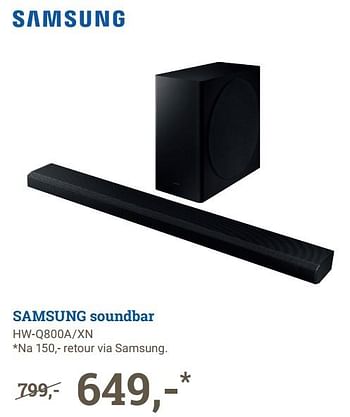 Aanbiedingen Samsung soundbar hw-q800a-xn - Samsung - Geldig van 21/06/2021 tot 04/07/2021 bij BCC