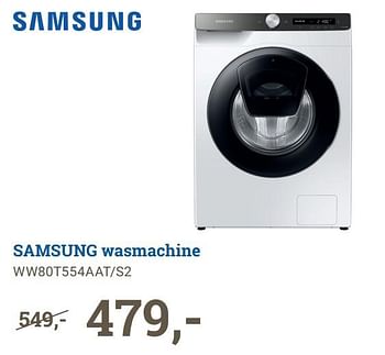 Aanbiedingen Samsung wasmachine ww80t554aat-s2 - Samsung - Geldig van 21/06/2021 tot 04/07/2021 bij BCC