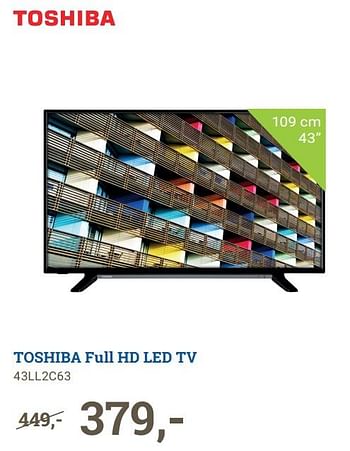 Aanbiedingen Toshiba full hd led tv 43ll2c63 - Toshiba - Geldig van 21/06/2021 tot 04/07/2021 bij BCC