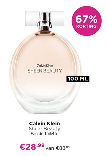 Aanbiedingen Calvin klein sheer beauty eau de toilette - Calvin Klein - Geldig van 21/06/2021 tot 04/07/2021 bij Ici Paris XL