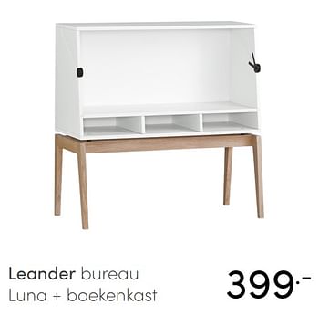 Aanbiedingen Leander bureau luna + boekenkast - Leander - Geldig van 27/06/2021 tot 03/07/2021 bij Baby & Tiener Megastore