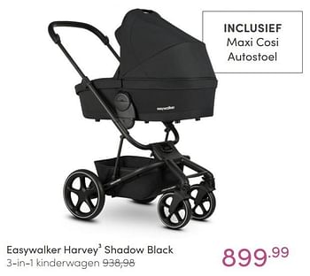 Aanbiedingen Easywalker harvey³ shadow black 3-in-1 kinderwagen - Easywalker - Geldig van 27/06/2021 tot 03/07/2021 bij Baby & Tiener Megastore