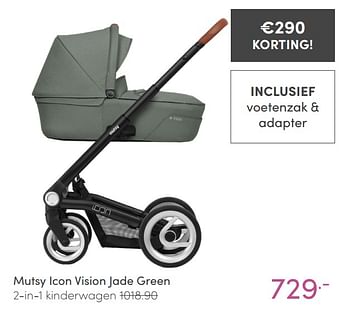 Aanbiedingen Mutsy icon vision jade green 2-in-1 kinderwagen - Mutsy - Geldig van 27/06/2021 tot 03/07/2021 bij Baby & Tiener Megastore