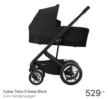 Aanbiedingen Cybex talos s deep black 2-in-1 kinderwagen - Cybex - Geldig van 27/06/2021 tot 03/07/2021 bij Baby & Tiener Megastore