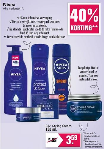 Aanbiedingen Nivea styling cream - Nivea - Geldig van 23/06/2021 tot 10/07/2021 bij De Online Drogist