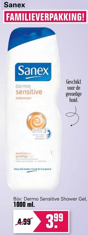 Aanbiedingen Sanex dermo sensitive shower gel - Sanex - Geldig van 23/06/2021 tot 10/07/2021 bij De Online Drogist