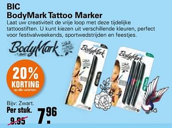 Aanbiedingen Bic bodymark tattoo marker zwart - BIC - Geldig van 23/06/2021 tot 10/07/2021 bij De Online Drogist
