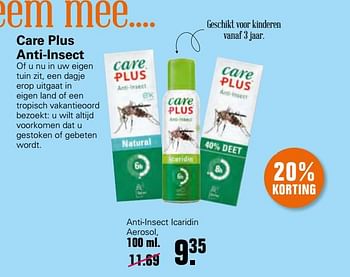 Aanbiedingen Care plus anti-insect icaridin aerosol - Care Plus - Geldig van 23/06/2021 tot 10/07/2021 bij De Online Drogist