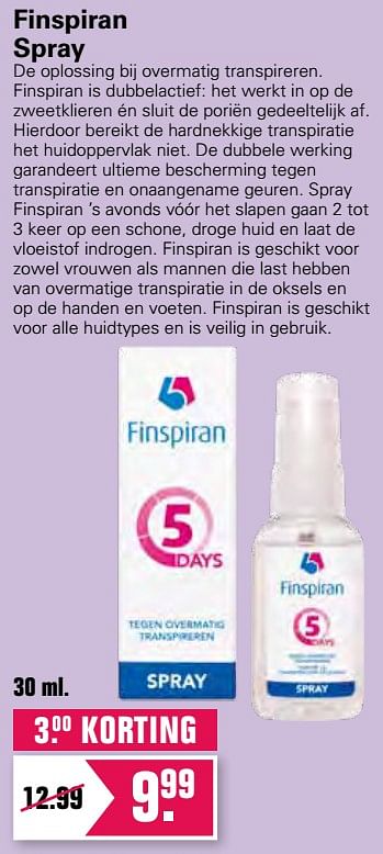 Aanbiedingen Finspiran spray - Finspiran - Geldig van 23/06/2021 tot 10/07/2021 bij De Online Drogist