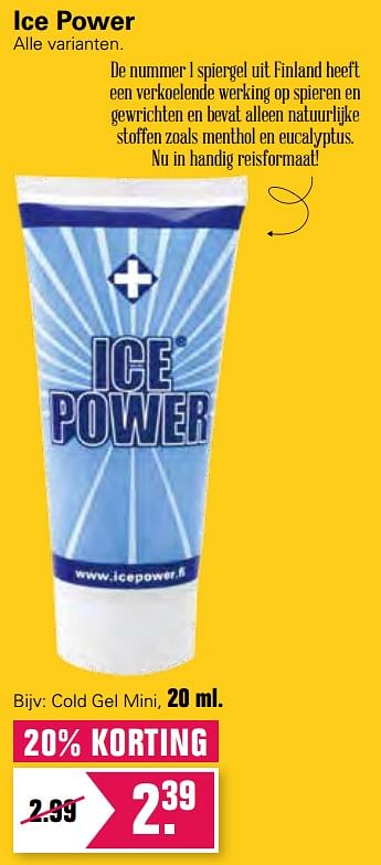 Aanbiedingen Ice power cold gel mini - Icepower  - Geldig van 23/06/2021 tot 10/07/2021 bij De Online Drogist