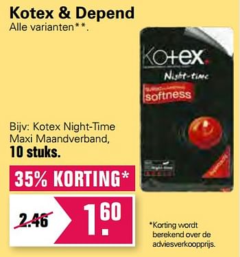 Aanbiedingen Kotex night-time maxi maandverband - Kotex - Geldig van 23/06/2021 tot 10/07/2021 bij De Online Drogist
