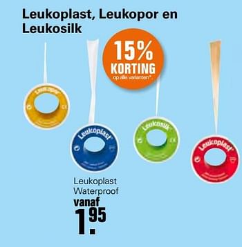 Aanbiedingen Leukoplast waterproof - Huismerk - De Online Drogist - Geldig van 23/06/2021 tot 10/07/2021 bij De Online Drogist