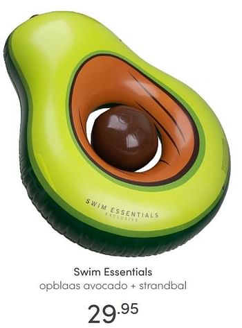 Aanbiedingen Swim essentials opblaas avocado + strandbal - Swim Essentials - Geldig van 27/06/2021 tot 03/07/2021 bij Baby & Tiener Megastore
