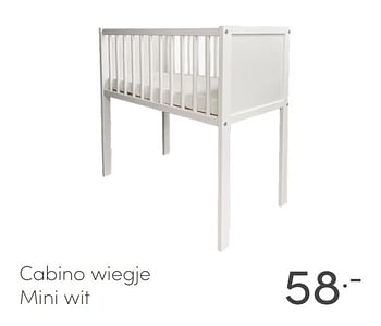 Aanbiedingen Cabino wiegje mini wit - Cabino - Geldig van 27/06/2021 tot 03/07/2021 bij Baby & Tiener Megastore