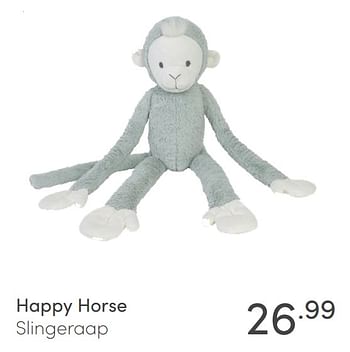 Aanbiedingen Happy horse slingeraap - Happy Horse - Geldig van 27/06/2021 tot 03/07/2021 bij Baby & Tiener Megastore