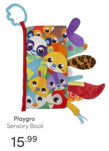 Aanbiedingen Playgro sensory book - Playgro - Geldig van 27/06/2021 tot 03/07/2021 bij Baby & Tiener Megastore