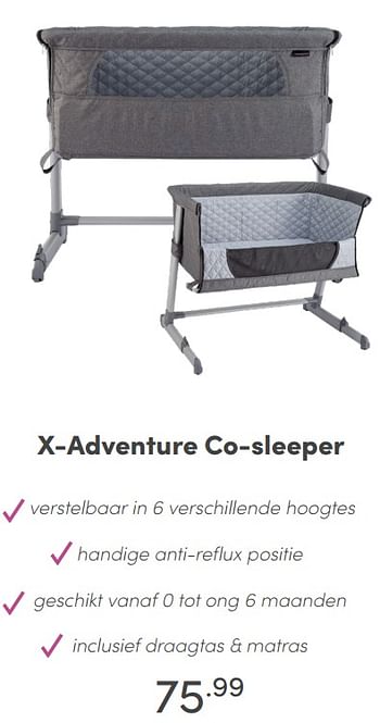 Aanbiedingen X-adventure co-sleeper - Xadventure - Geldig van 27/06/2021 tot 03/07/2021 bij Baby & Tiener Megastore