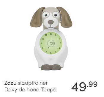 Aanbiedingen Zazu slaaptrainer davy de hond taupe - Zazu - Geldig van 27/06/2021 tot 03/07/2021 bij Baby & Tiener Megastore