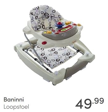 Aanbiedingen Baninni loopstoel - Baninni - Geldig van 27/06/2021 tot 03/07/2021 bij Baby & Tiener Megastore