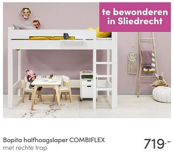 Aanbiedingen Bopita halfhoogslaper combiflex - Bopita - Geldig van 04/07/2021 tot 10/07/2021 bij Baby & Tiener Megastore