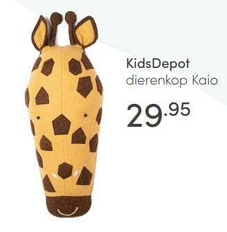 Aanbiedingen Kidsdepot dierenkop kaio - KidsDepot  - Geldig van 04/07/2021 tot 10/07/2021 bij Baby & Tiener Megastore