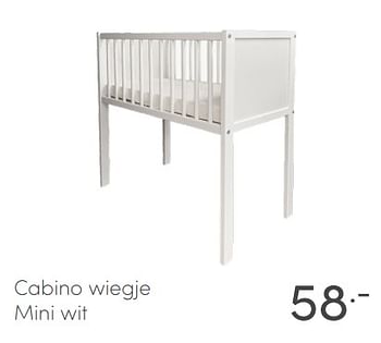Aanbiedingen Cabino wiegje mini wit - Huismerk - Baby &amp; Tiener Megastore - Geldig van 04/07/2021 tot 10/07/2021 bij Baby & Tiener Megastore