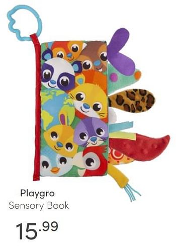 Aanbiedingen Playgro sensory book - Playgro - Geldig van 04/07/2021 tot 10/07/2021 bij Baby & Tiener Megastore