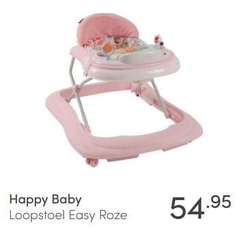 Aanbiedingen Happy baby loopstoel easy roze - Happybaby - Geldig van 04/07/2021 tot 10/07/2021 bij Baby & Tiener Megastore