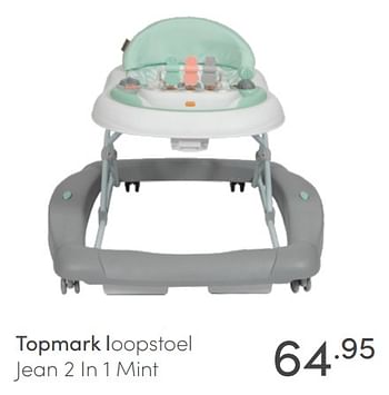 Aanbiedingen Topmark loopstoel jean 2 in 1 mint - Topmark - Geldig van 04/07/2021 tot 10/07/2021 bij Baby & Tiener Megastore