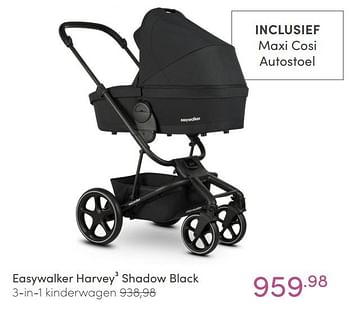 Aanbiedingen Easywalker harvey3 shadow black 3-in-1 kinderwagen - Easywalker - Geldig van 04/07/2021 tot 10/07/2021 bij Baby & Tiener Megastore
