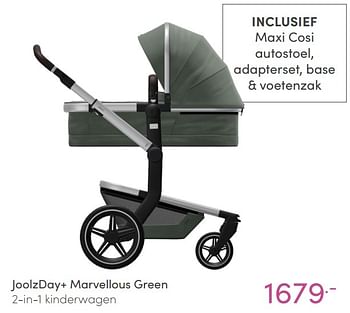 Aanbiedingen Joolzday+ marvellous green 2-in-1 kinderwagen - Joolz - Geldig van 04/07/2021 tot 10/07/2021 bij Baby & Tiener Megastore