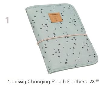 Aanbiedingen Lassig changing pouch feathers - Lassig - Geldig van 04/07/2021 tot 10/07/2021 bij Baby & Tiener Megastore