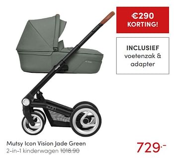 Aanbiedingen Mutsy icon vision jade green 2-in-1 kinderwagen - Mutsy - Geldig van 04/07/2021 tot 10/07/2021 bij Baby & Tiener Megastore