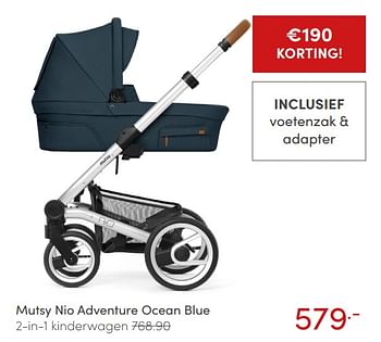 Aanbiedingen Mutsy nio adventure ocean blue 2-in-1 kinderwagen - Mutsy - Geldig van 04/07/2021 tot 10/07/2021 bij Baby & Tiener Megastore