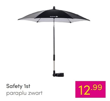 Aanbiedingen Safety 1st paraplu zwart - Safety 1st - Geldig van 04/07/2021 tot 10/07/2021 bij Baby & Tiener Megastore