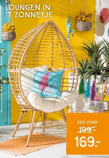 Aanbiedingen Egg chair - Huismerk - Xenos - Geldig van 05/07/2021 tot 18/07/2021 bij Xenos