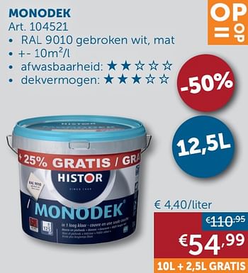 Aanbiedingen Monodek - Histor - Geldig van 20/07/2021 tot 16/08/2021 bij Zelfbouwmarkt