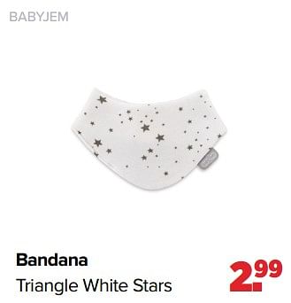 Aanbiedingen Bandana triangle white stars - BabyJem - Geldig van 05/07/2021 tot 31/07/2021 bij Baby-Dump