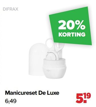 Aanbiedingen Manicureset de luxe - Difrax - Geldig van 05/07/2021 tot 31/07/2021 bij Baby-Dump