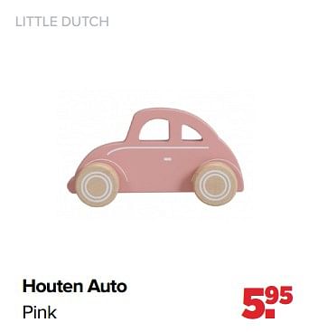 Aanbiedingen Houten auto pink - Little Dutch - Geldig van 05/07/2021 tot 31/07/2021 bij Baby-Dump