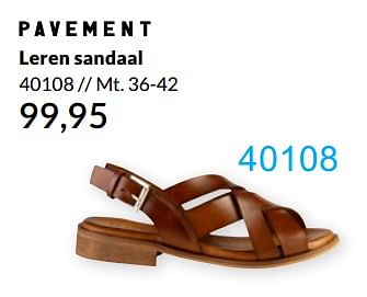 Aanbiedingen Leren sandaal - Pavement - Geldig van 25/05/2021 tot 31/08/2021 bij Bonaparte