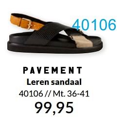 Aanbiedingen Leren sandaal - Pavement - Geldig van 25/05/2021 tot 31/08/2021 bij Bonaparte