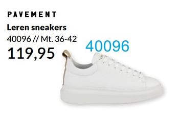 Aanbiedingen Leren sneakers - Pavement - Geldig van 25/05/2021 tot 31/08/2021 bij Bonaparte
