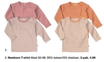 Aanbiedingen Newborn t-shirt - Huismerk - Zeeman  - Geldig van 10/07/2021 tot 16/07/2021 bij Zeeman