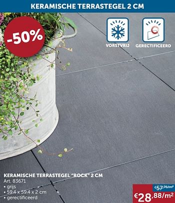 Aanbiedingen Keramische terrastegel rock 2 cm - Geldig van 20/07/2021 tot 16/08/2021 bij Zelfbouwmarkt