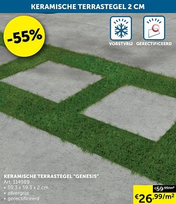 Aanbiedingen Keramische terrastegel genesis - Geldig van 20/07/2021 tot 16/08/2021 bij Zelfbouwmarkt