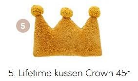Aanbiedingen Lifetime kussen crown - Lifetime - Geldig van 10/07/2021 tot 17/07/2021 bij Baby & Tiener Megastore