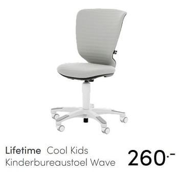 Aanbiedingen Lifetime cool kids kinderbureaustoel wave - Lifetime - Geldig van 10/07/2021 tot 17/07/2021 bij Baby & Tiener Megastore